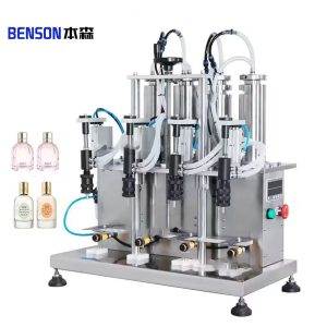 Semi-automatic desktop 4 nozzle vacuum filling ...