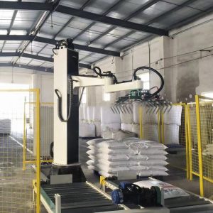 Column robot 50 kg feed palletizer, bagged 20 k...